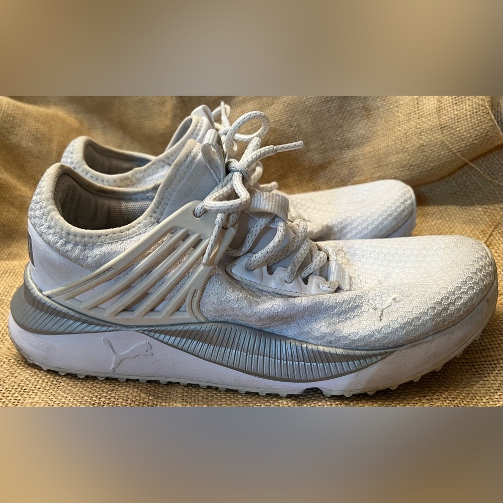 Puma White pacer future shine Athletic Sneakers